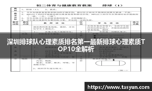 深圳排球队心理素质排名第一最新排球心理素质TOP10全解析